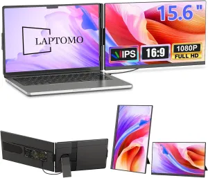 Laptop Screen Extender 15.6", 120% sRGB 1080P FHD Laptop Monitor Extender, Dual Screen for 13-17" Laotop, Plug and Play Portable Monitor with Windows/Mac/Android/Chrome/PS5
