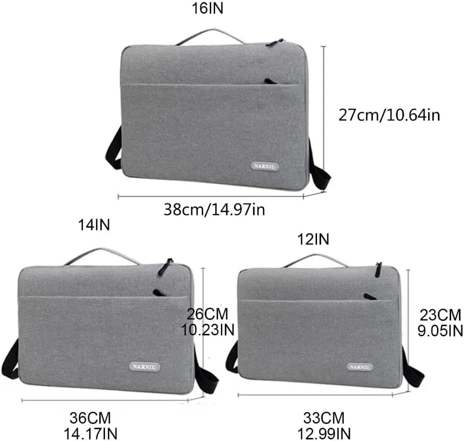 Laptop Shoulder Bag 12 14 16inch Waterproof Laptop Sleeve Bags and Lightweight
