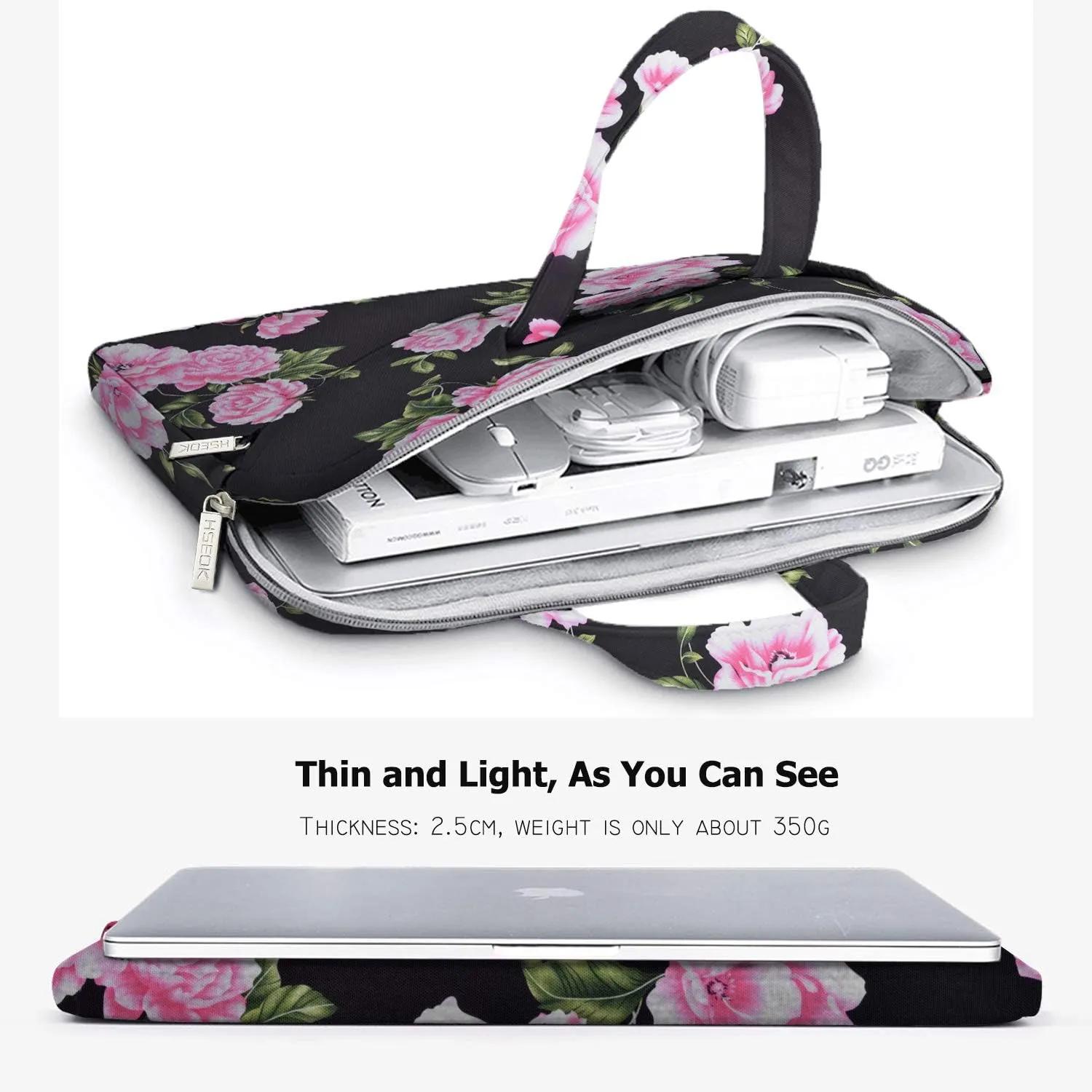 Laptop Shoulder Bag 13 13.3 14 Inch Case Compatible with MacBook Pro 14 2025-2021 M4/M3/M2/M1, Mac Air/pro 13-13.3 Inch and Most Popular 13-14 Notebooks,Spill-Resistant Briefcase,Peony