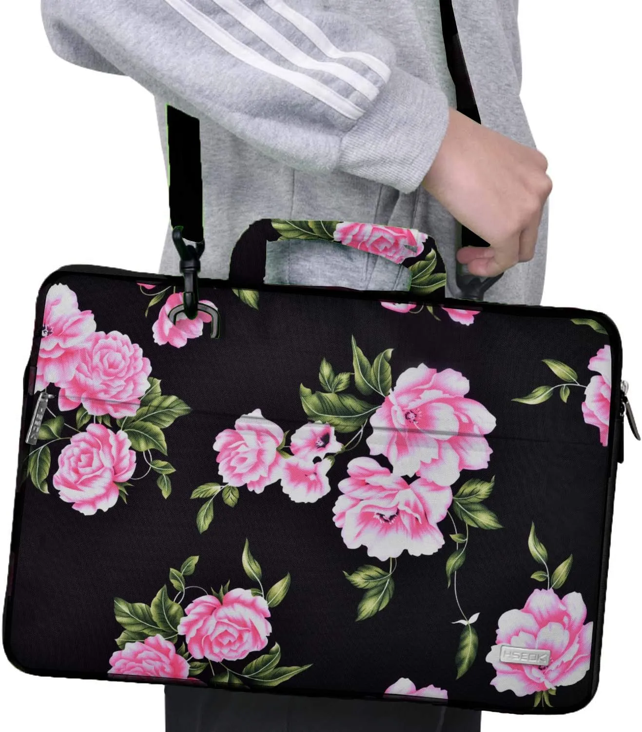 Laptop Shoulder Bag 13 13.3 14 Inch Case Compatible with MacBook Pro 14 2025-2021 M4/M3/M2/M1, Mac Air/pro 13-13.3 Inch and Most Popular 13-14 Notebooks,Spill-Resistant Briefcase,Peony