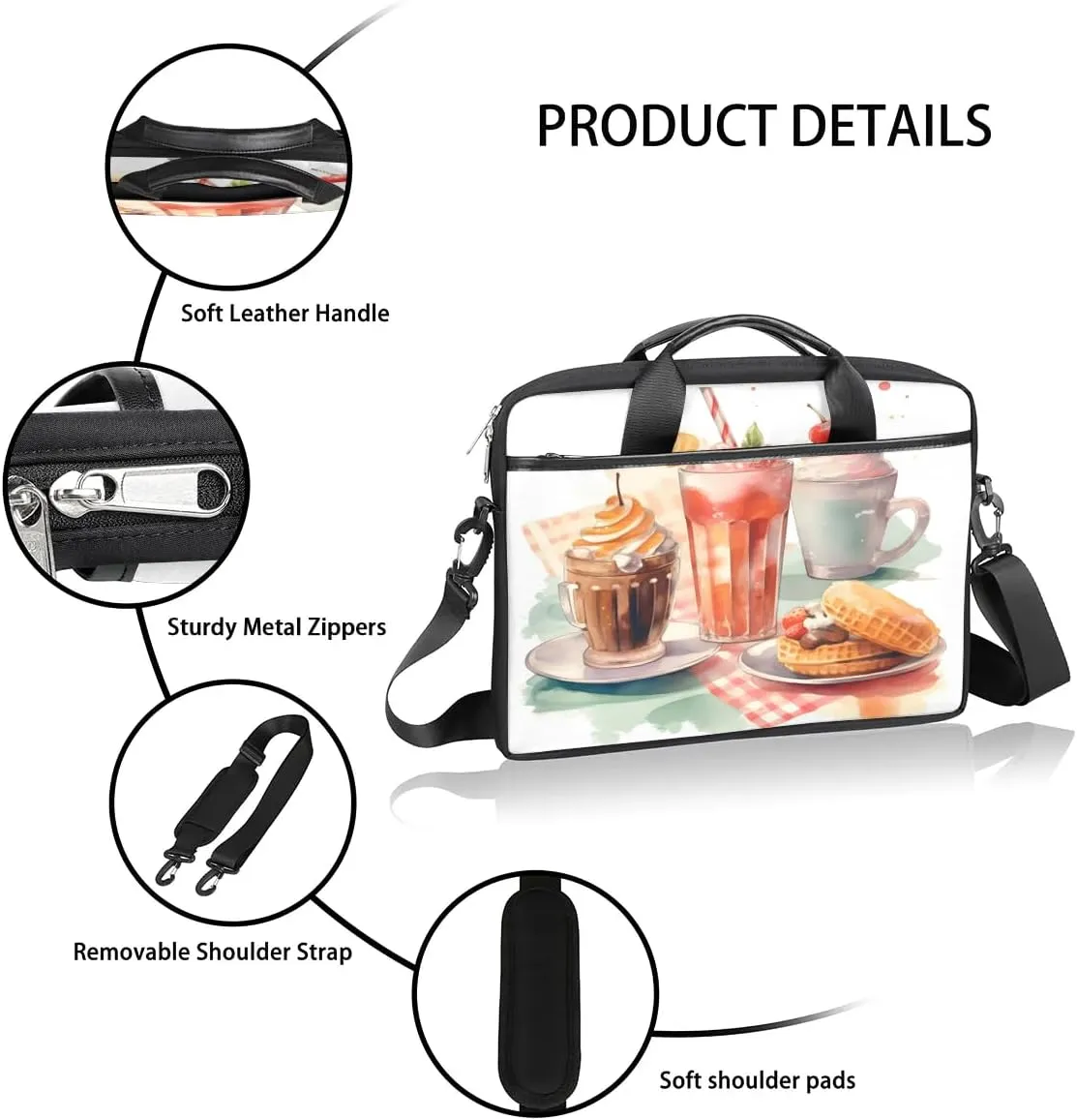 Laptop Shoulder Bag for 13-15 Inch Waterproof Laptop Sleeve Case Bag Slim Computer Carry Case Computer Cases for Laptops