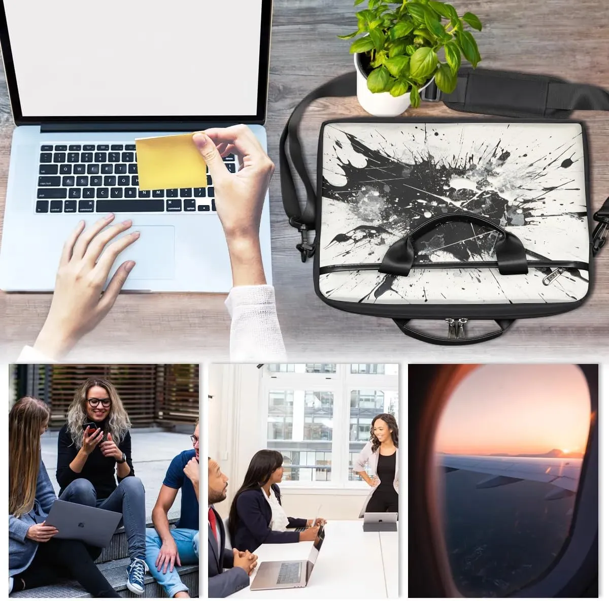 Laptop Shoulder Bag for 13-15 Inch Waterproof Laptop Sleeve Case Bag Slim Computer Carry Case Computer Cases for Laptops