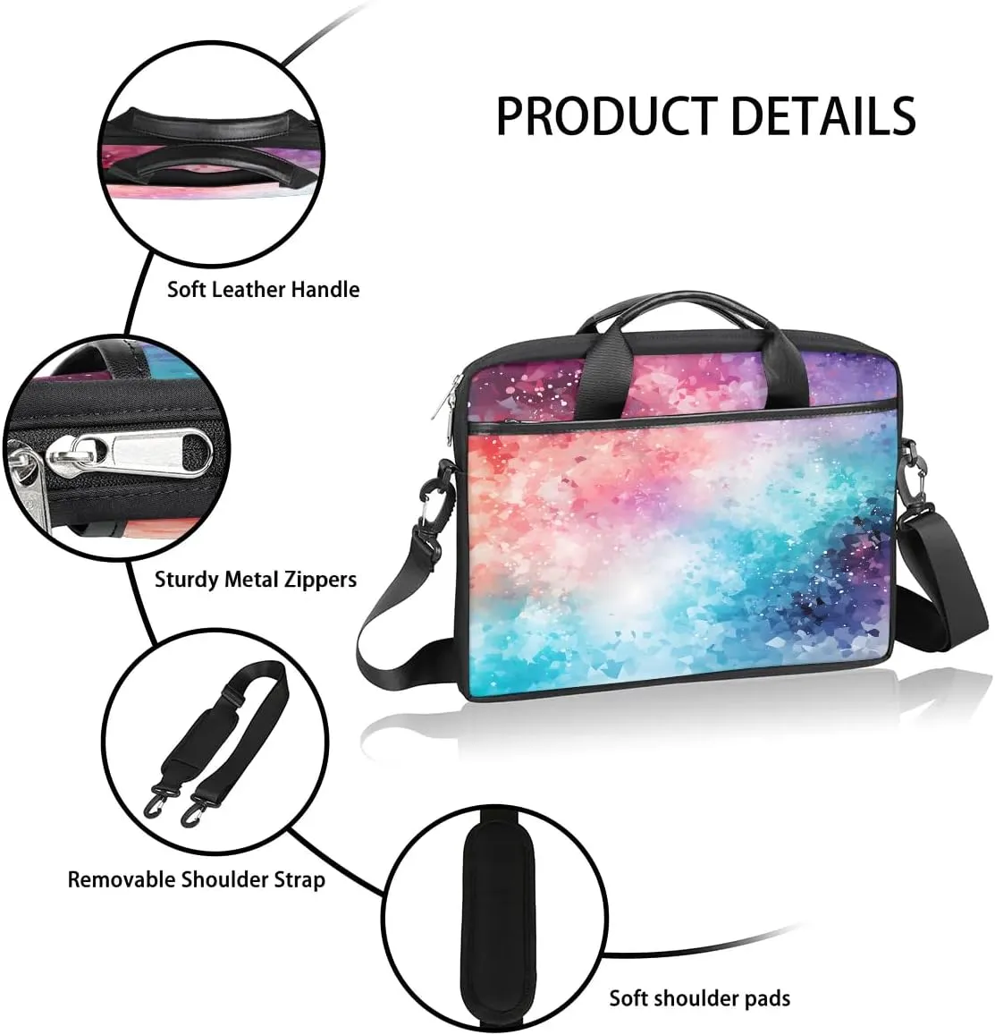 Laptop Shoulder Bag for 13-15 Inch Waterproof Laptop Sleeve Case Bag Slim Computer Carry Case Computer Cases for Laptops