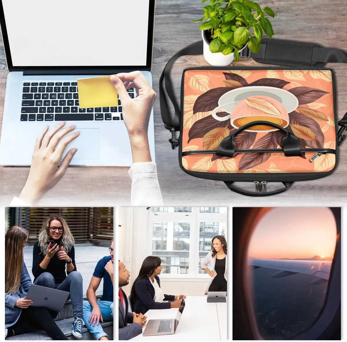 Laptop Shoulder Bag for 13-15 Inch Waterproof Laptop Sleeve Case Bag Slim Computer Carry Case Computer Cases for Laptops