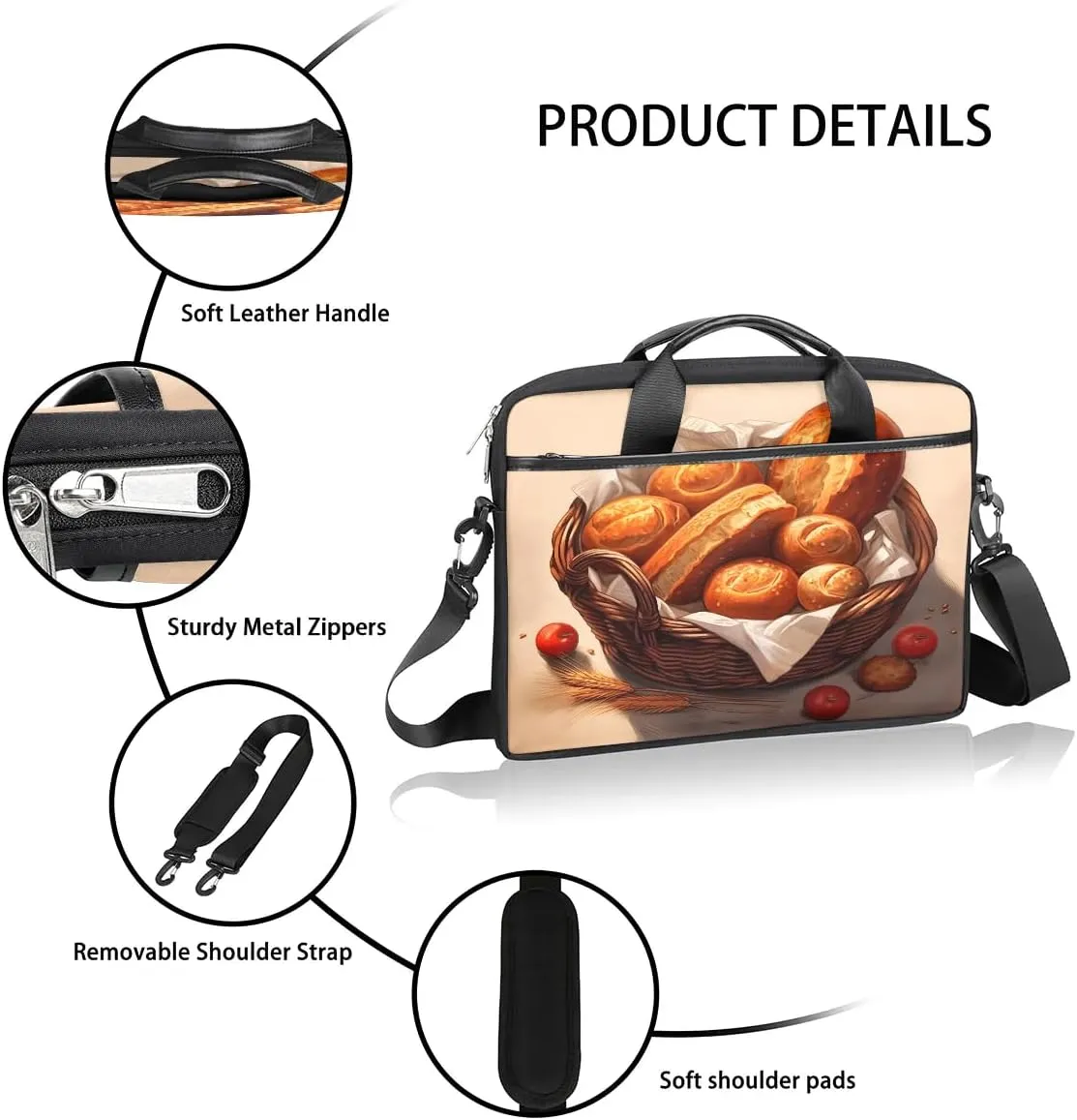 Laptop Shoulder Bag for 13-15 Inch Waterproof Laptop Sleeve Case Bag Slim Computer Carry Case Computer Cases for Laptops