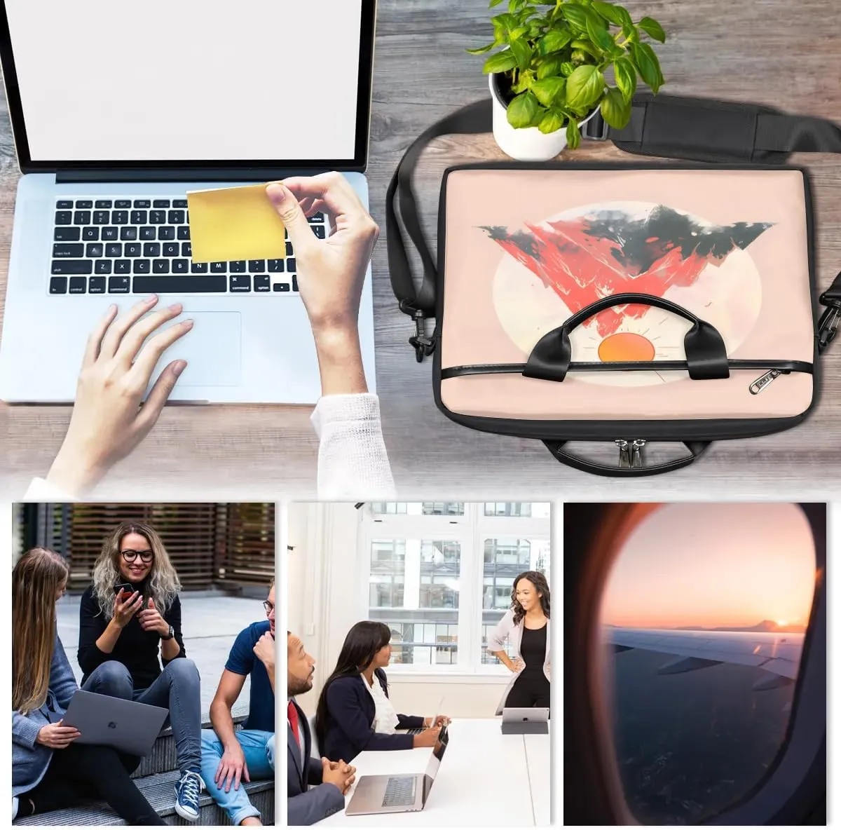 Laptop Shoulder Bag for 13-15 Inch Waterproof Laptop Sleeve Case Bag Slim Computer Carry Case Computer Cases for Laptops