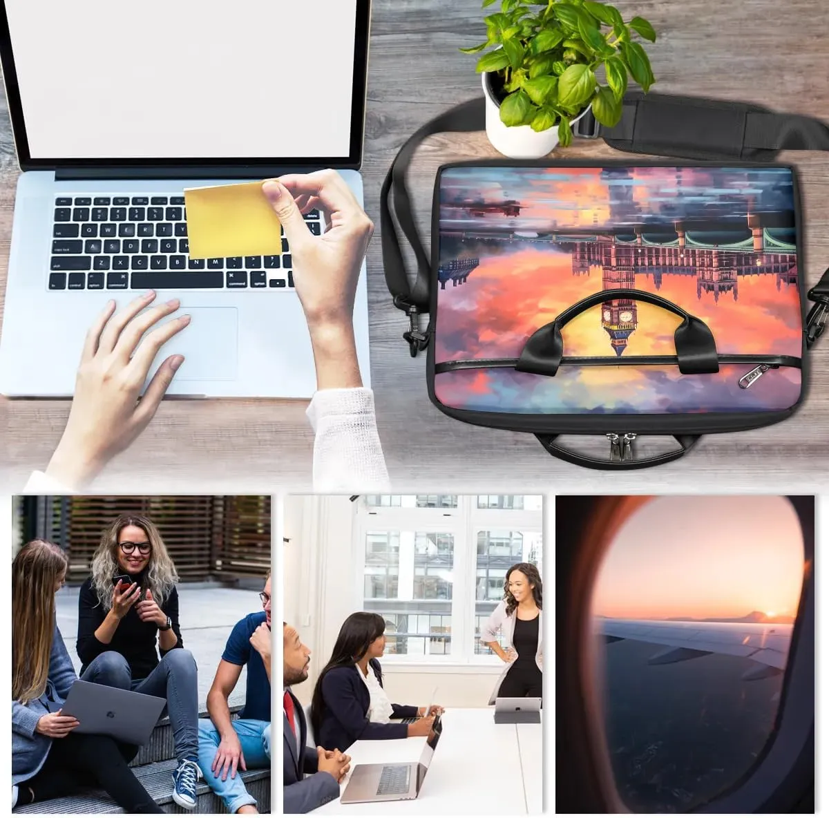 Laptop Shoulder Bag for 13-15 Inch Waterproof Laptop Sleeve Case Bag Slim Computer Carry Case Computer Cases for Laptops