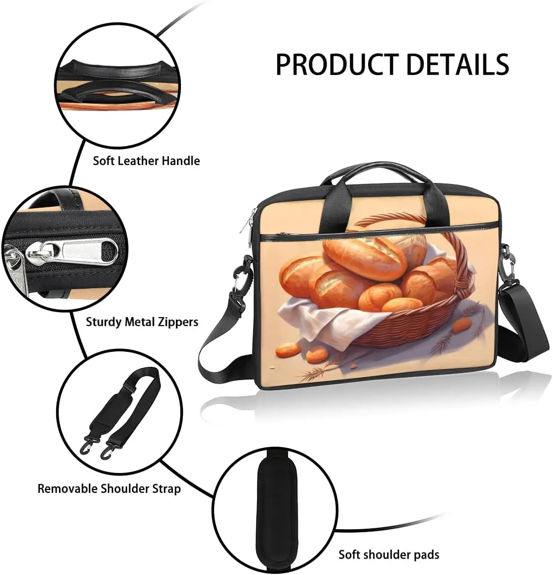 Laptop Shoulder Bag for 13-15 Inch Waterproof Laptop Sleeve Case Bag Slim Computer Carry Case Computer Cases for Laptops