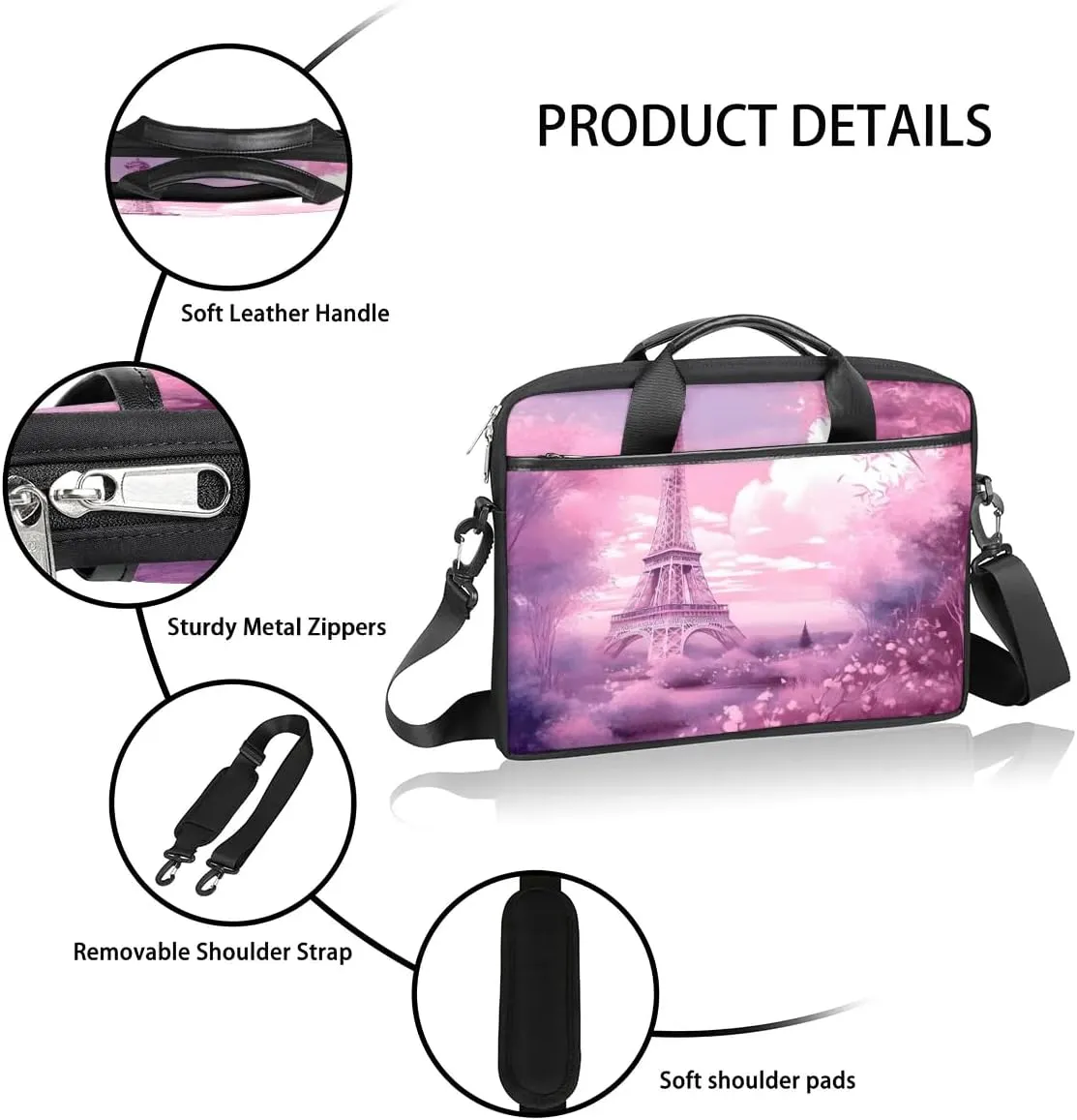 Laptop Shoulder Bag for 13-15 Inch Waterproof Laptop Sleeve Case Bag Slim Computer Carry Case Computer Cases for Laptops