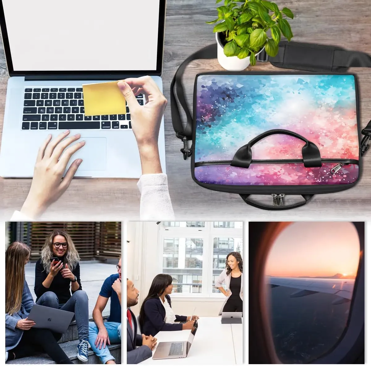 Laptop Shoulder Bag for 13-15 Inch Waterproof Laptop Sleeve Case Bag Slim Computer Carry Case Computer Cases for Laptops