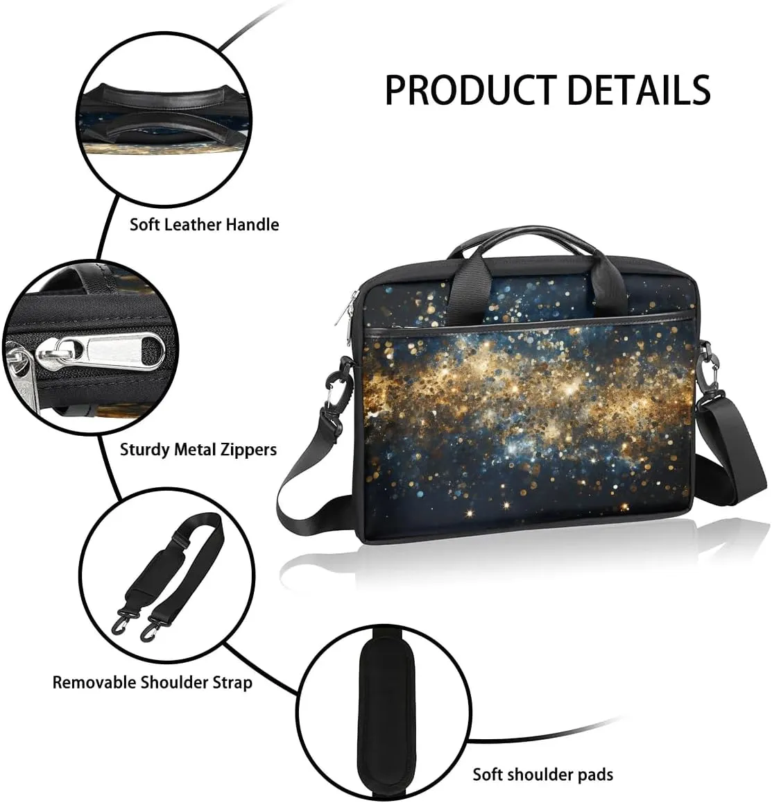 Laptop Shoulder Bag for 13-15 Inch Waterproof Laptop Sleeve Case Bag Slim Computer Carry Case Computer Cases for Laptops