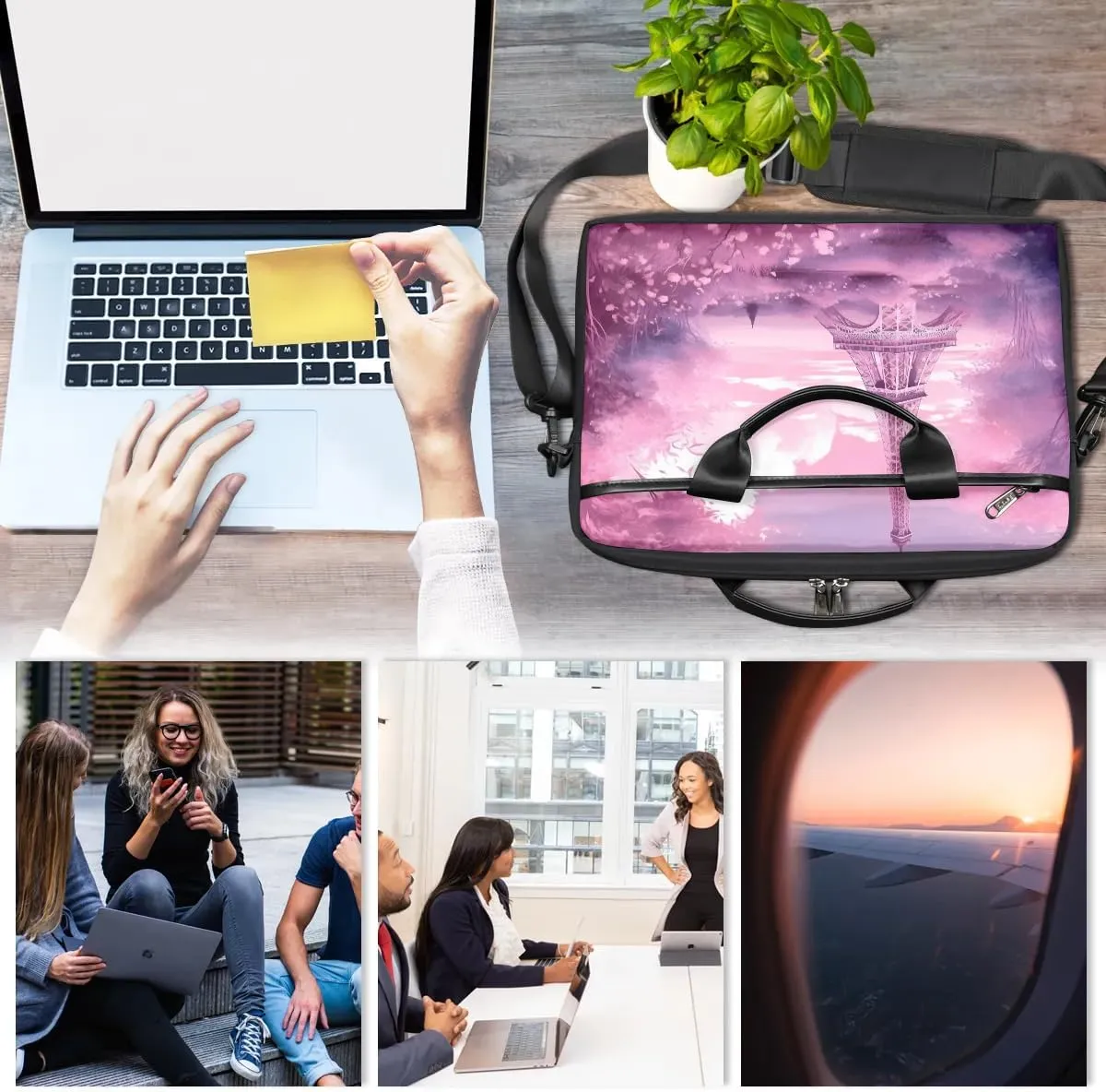 Laptop Shoulder Bag for 13-15 Inch Waterproof Laptop Sleeve Case Bag Slim Computer Carry Case Computer Cases for Laptops