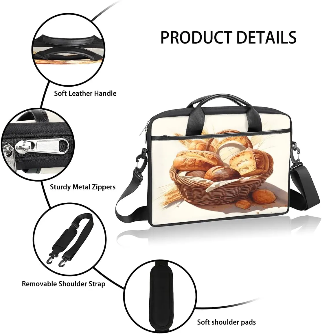 Laptop Shoulder Bag for 13-15 Inch Waterproof Laptop Sleeve Case Bag Slim Computer Carry Case Computer Cases for Laptops