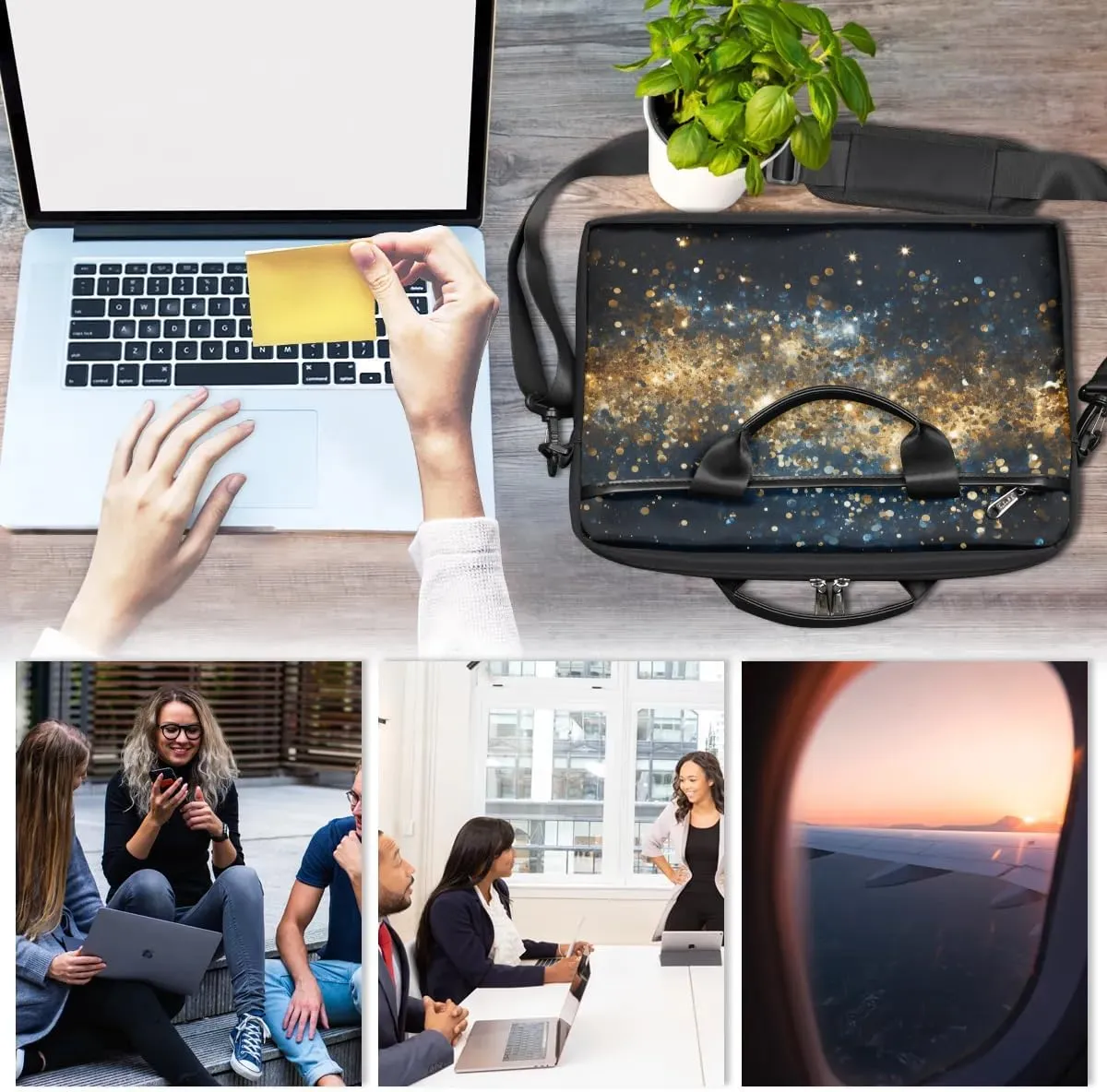 Laptop Shoulder Bag for 13-15 Inch Waterproof Laptop Sleeve Case Bag Slim Computer Carry Case Computer Cases for Laptops