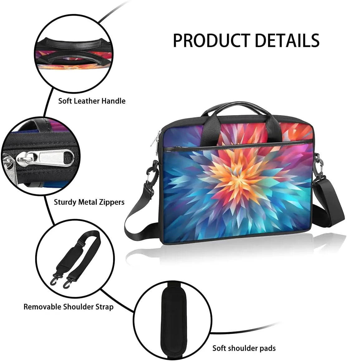 Laptop Shoulder Bag for 13-15 Inch Waterproof Laptop Sleeve Case Bag Slim Computer Carry Case Computer Cases for Laptops