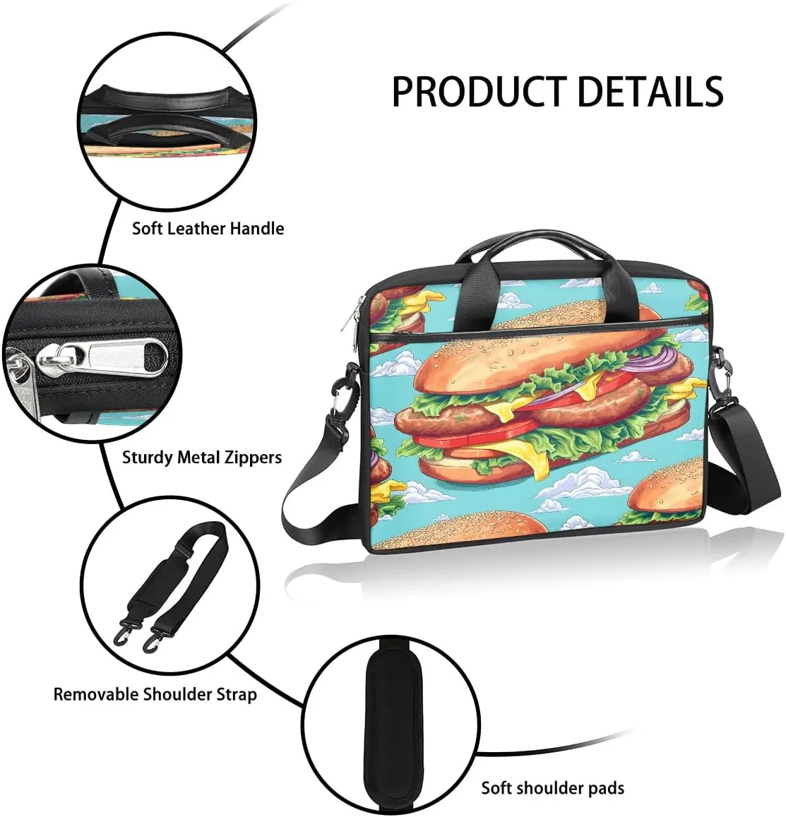 Laptop Shoulder Bag for 13-15 Inch Waterproof Laptop Sleeve Case Bag Slim Computer Carry Case Computer Cases for Laptops