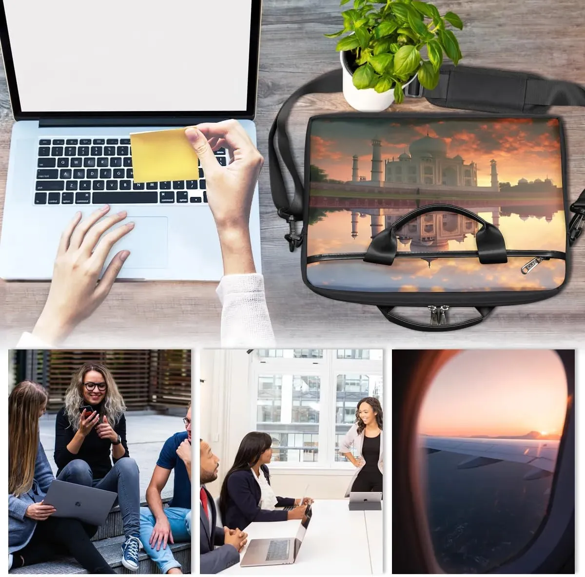Laptop Shoulder Bag for 13-15 Inch Waterproof Laptop Sleeve Case Bag Slim Computer Carry Case Computer Cases for Laptops