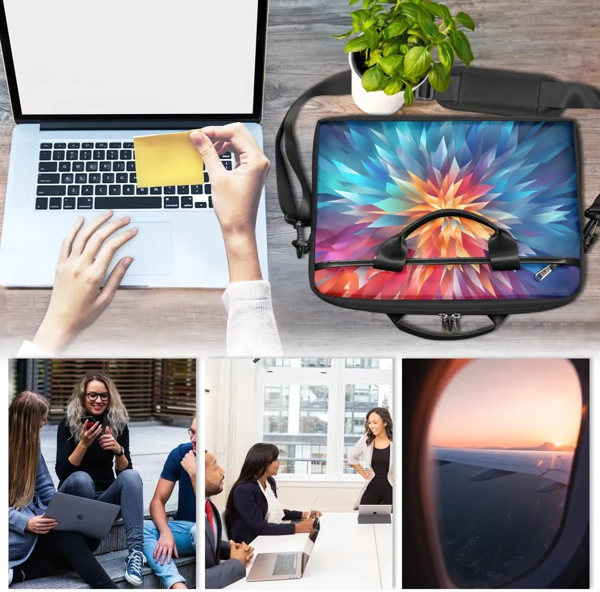 Laptop Shoulder Bag for 13-15 Inch Waterproof Laptop Sleeve Case Bag Slim Computer Carry Case Computer Cases for Laptops