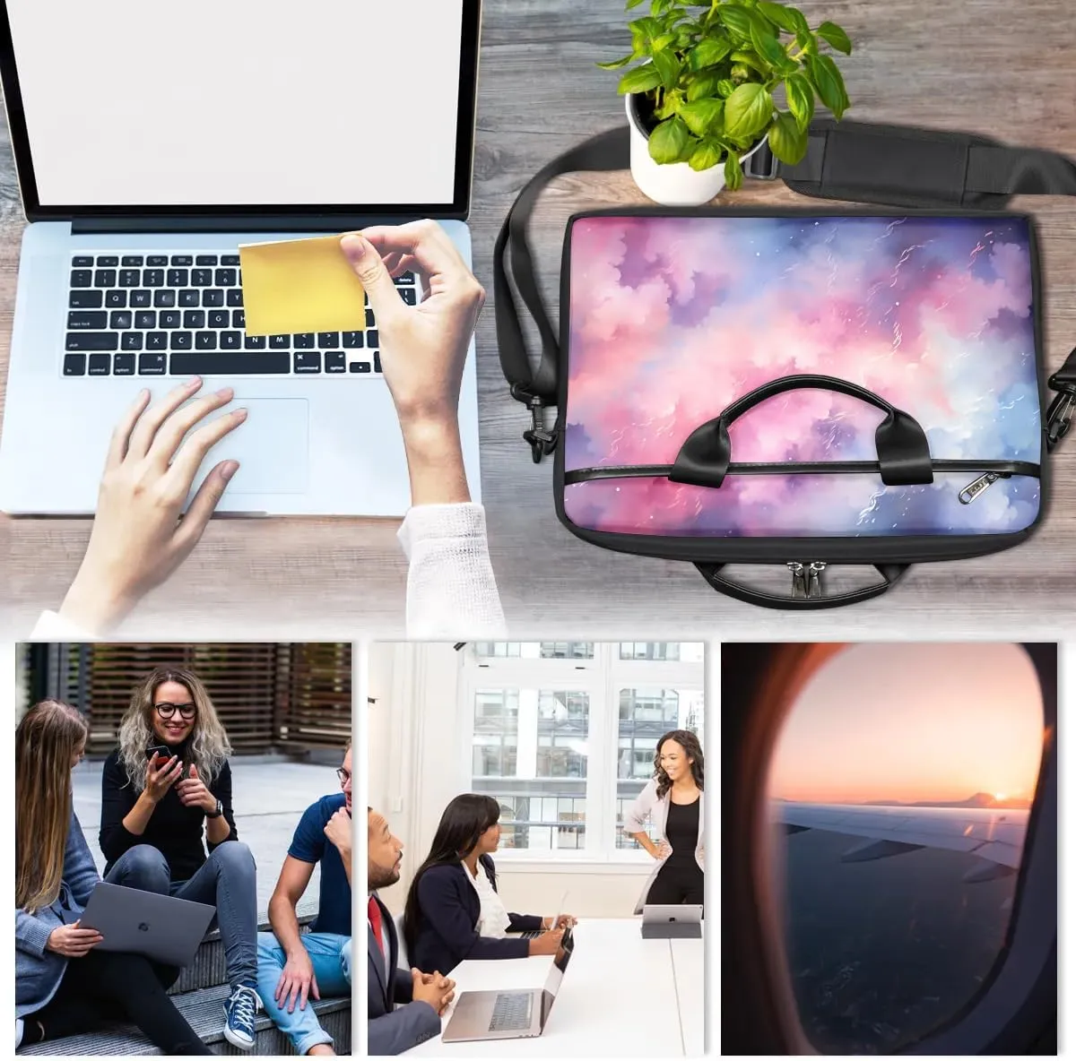 Laptop Shoulder Bag for 13-15 Inch Waterproof Laptop Sleeve Case Bag Slim Computer Carry Case Computer Cases for Laptops