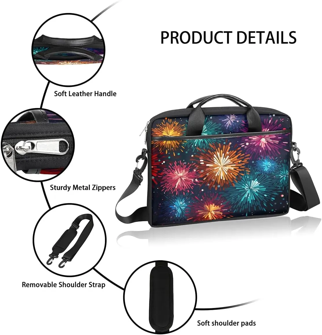 Laptop Shoulder Bag for 13-15 Inch Waterproof Laptop Sleeve Case Bag Slim Computer Carry Case Computer Cases for Laptops