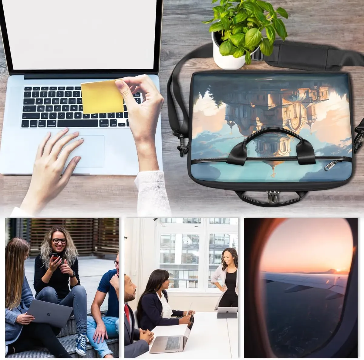 Laptop Shoulder Bag for 13-15 Inch Waterproof Laptop Sleeve Case Bag Slim Computer Carry Case Computer Cases for Laptops