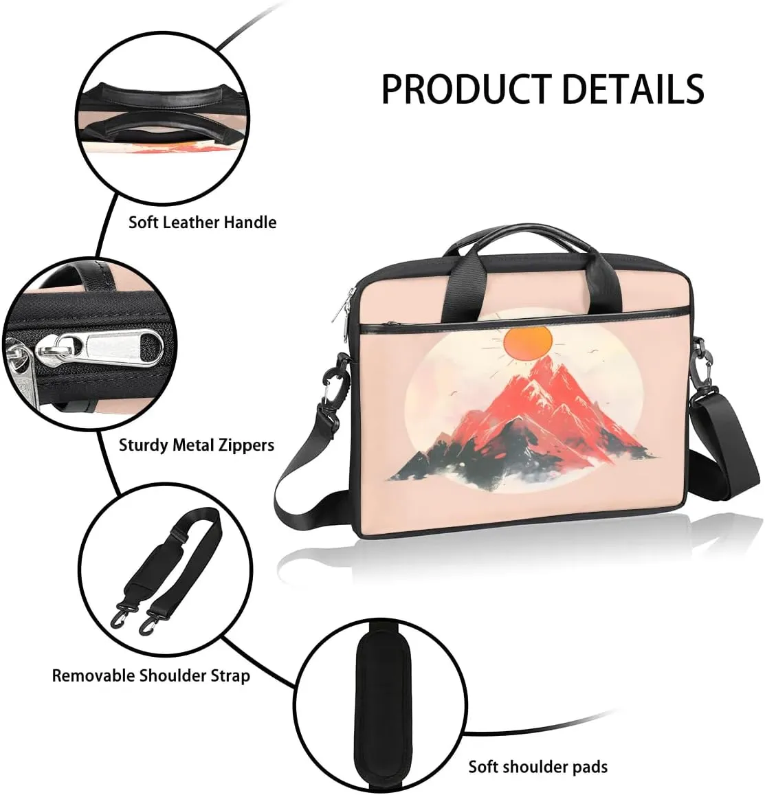 Laptop Shoulder Bag for 13-15 Inch Waterproof Laptop Sleeve Case Bag Slim Computer Carry Case Computer Cases for Laptops