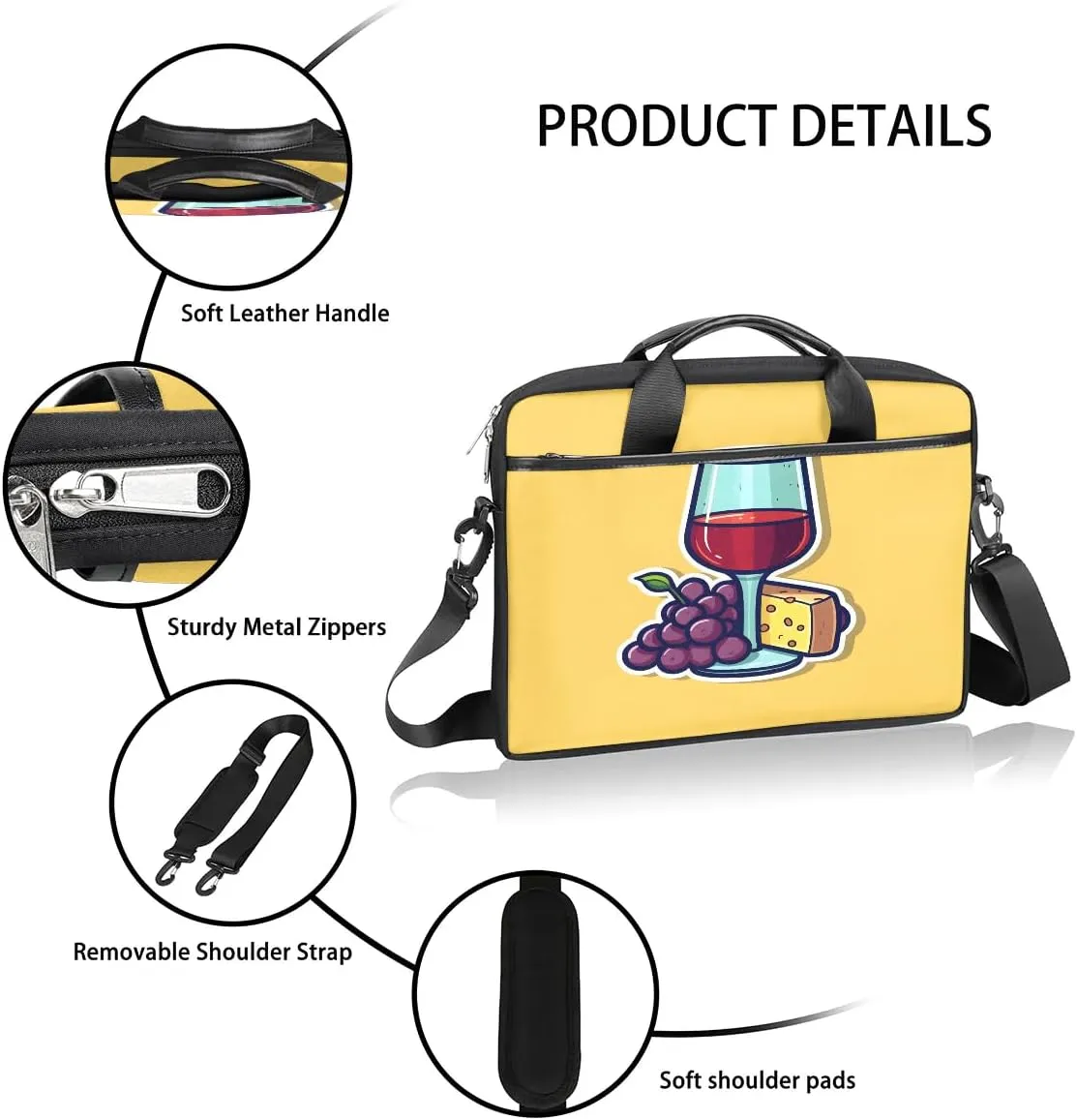 Laptop Shoulder Bag for 13-15 Inch Waterproof Laptop Sleeve Case Bag Slim Computer Carry Case Computer Cases for Laptops