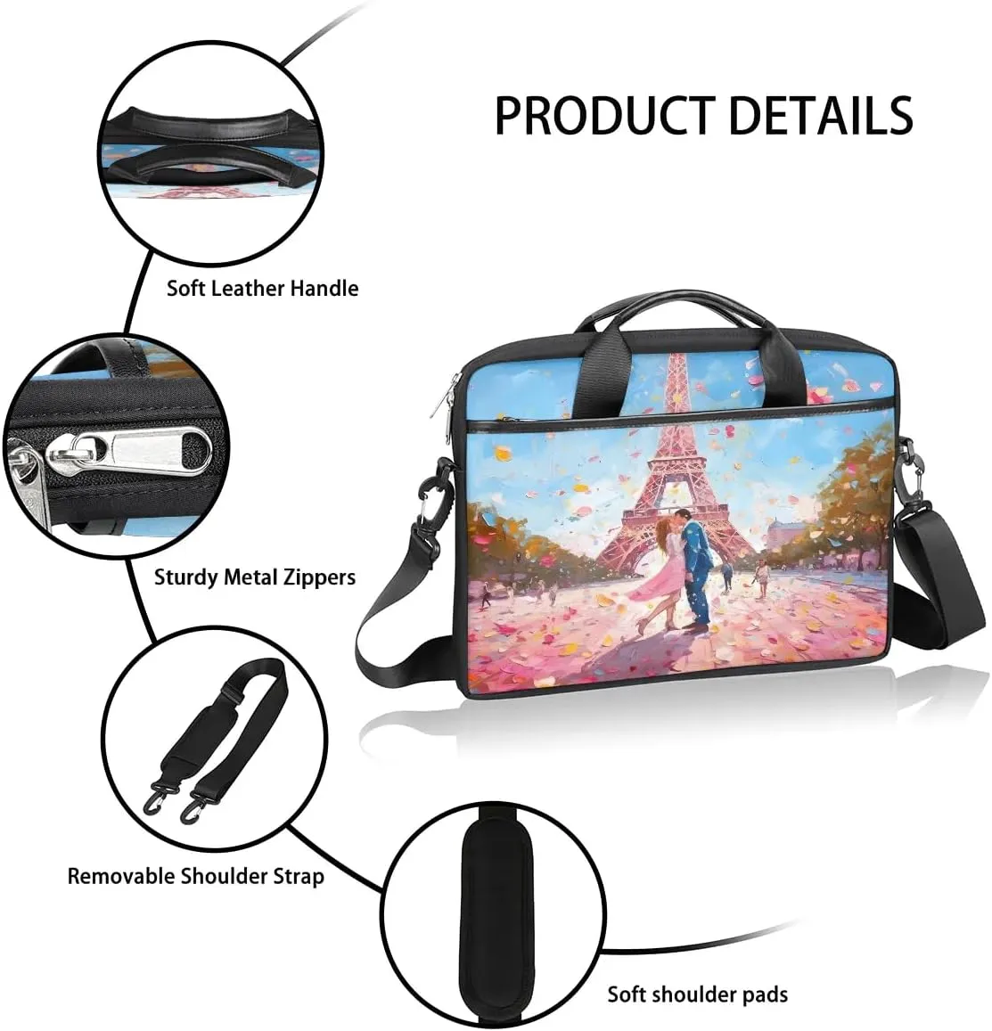 Laptop Shoulder Bag for 13-15 Inch Waterproof Laptop Sleeve Case Bag Slim Computer Carry Case Computer Cases for Laptops