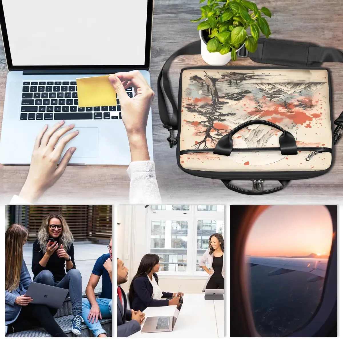 Laptop Shoulder Bag for 13-15 Inch Waterproof Laptop Sleeve Case Bag Slim Computer Carry Case Computer Cases for Laptops
