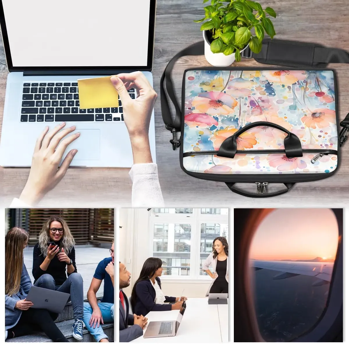 Laptop Shoulder Bag for 13-15 Inch Waterproof Laptop Sleeve Case Bag Slim Computer Carry Case Computer Cases for Laptops
