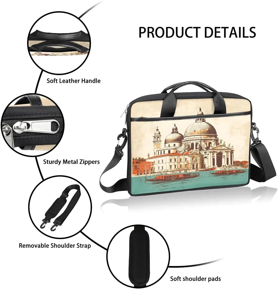 Laptop Shoulder Bag for 13-15 Inch Waterproof Laptop Sleeve Case Bag Slim Computer Carry Case Computer Cases for Laptops