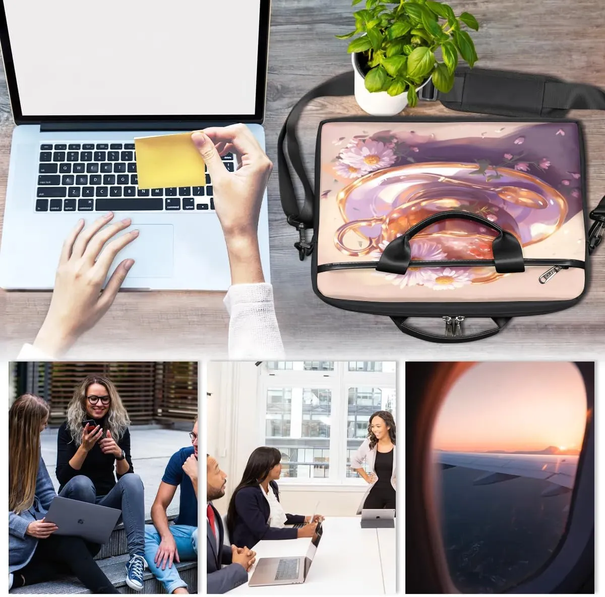 Laptop Shoulder Bag for 13-15 Inch Waterproof Laptop Sleeve Case Bag Slim Computer Carry Case Computer Cases for Laptops