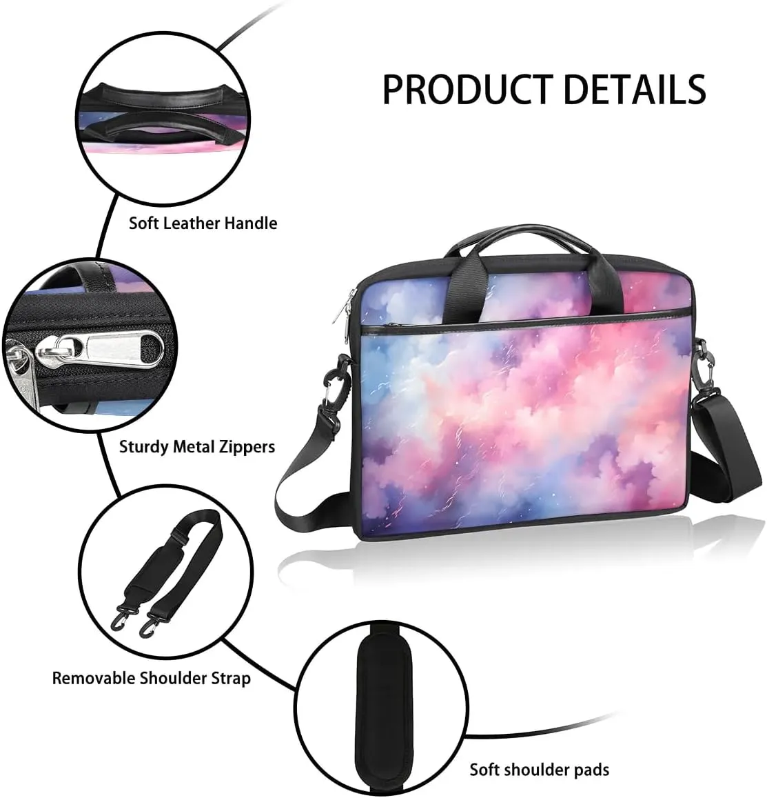 Laptop Shoulder Bag for 13-15 Inch Waterproof Laptop Sleeve Case Bag Slim Computer Carry Case Computer Cases for Laptops