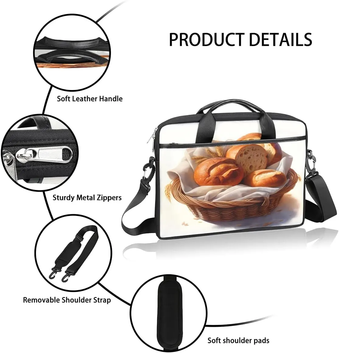 Laptop Shoulder Bag for 13-15 Inch Waterproof Laptop Sleeve Case Bag Slim Computer Carry Case Computer Cases for Laptops