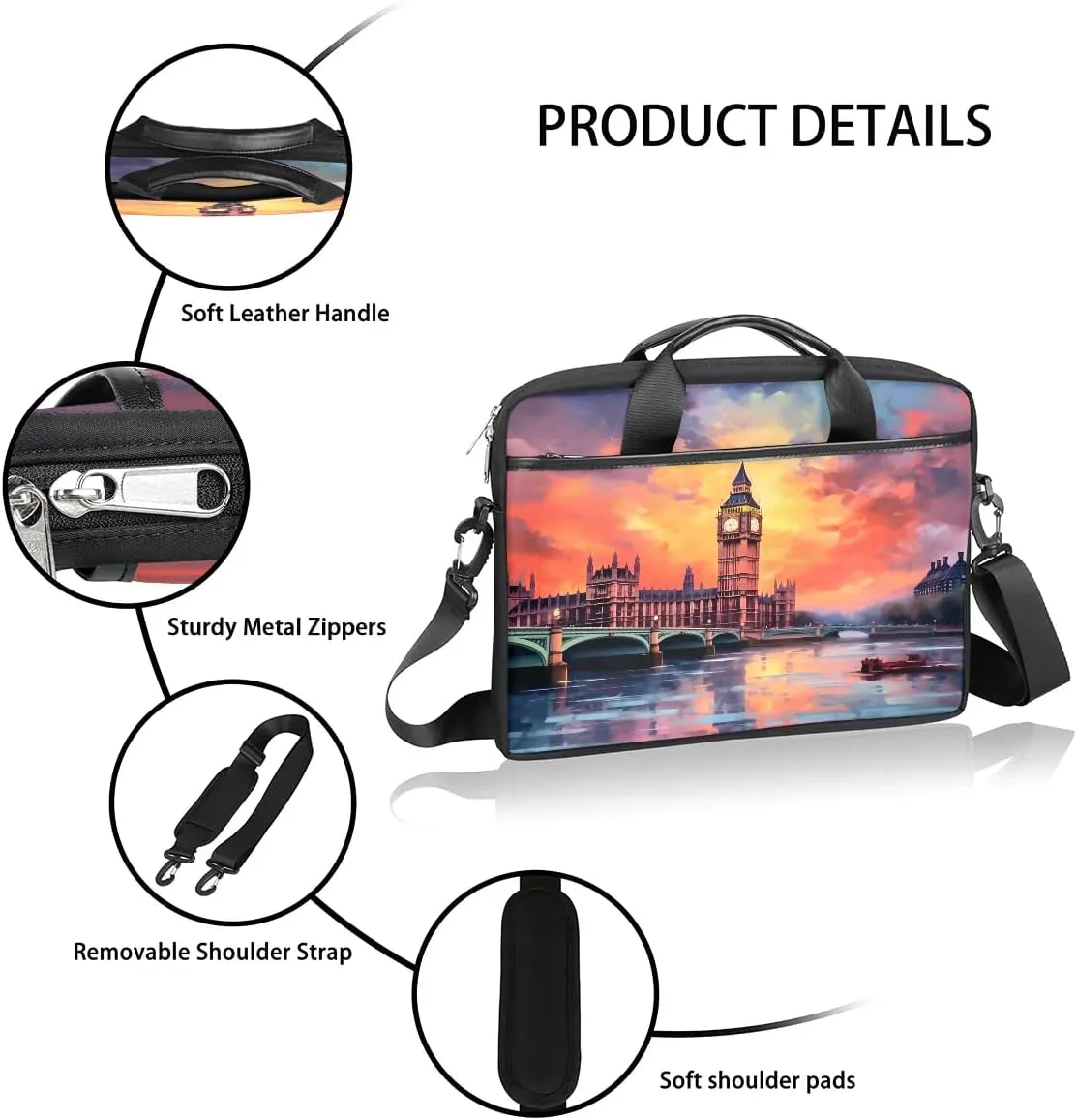 Laptop Shoulder Bag for 13-15 Inch Waterproof Laptop Sleeve Case Bag Slim Computer Carry Case Computer Cases for Laptops