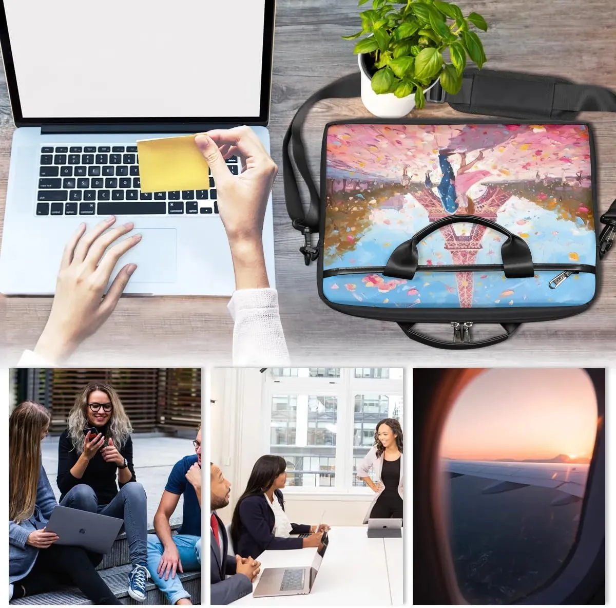 Laptop Shoulder Bag for 13-15 Inch Waterproof Laptop Sleeve Case Bag Slim Computer Carry Case Computer Cases for Laptops