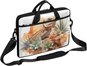 Laptop Shoulder Bag for Men Women Bearded Dragon Desert Lizard Slim Briefcase Messenger Bag Waterproof 15.6 Inch Laptop Bag Carrying Case Fit 14-15.6 Inch Notebook Computer Tablet