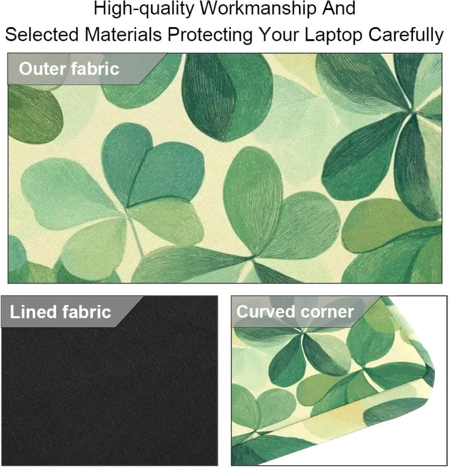 Laptop Shoulder Bag Watercolor Leaves Twigs Pattern Padded Computer Briefcase for Adults, 13.4-14.5 Inch