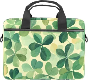 Laptop Shoulder Bag Watercolor Leaves Twigs Pattern Padded Computer Briefcase for Adults, 13.4-14.5 Inch