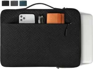 Laptop Sleeve 15.6 Inch Case - Waterproof Handle Bag, Protective Business Computer Carrying Case Compatible with 15-15.6 Inch Laptop/Chromebook/Notebook, Black