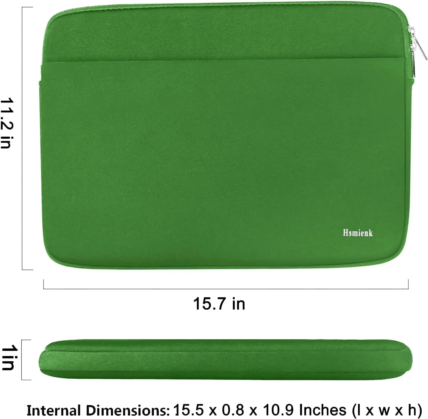 Laptop Sleeve 15.6 inch, Laptop Case Shockproof Protective Notebook Bag with Accessory Pocket, Briefcase Carrying Computer Sleeve for 15.6" HP, ASUS, Dell, Lenovo, Acer -Green