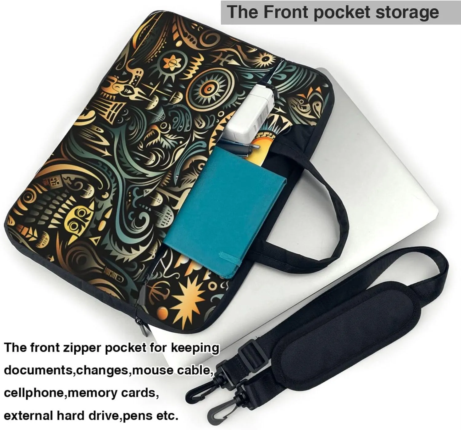 Laptop Sleeve 15.6 inch Sleeve for Women Men Complex Graphics Notebook Shockproof Laptop Case Carrying Case