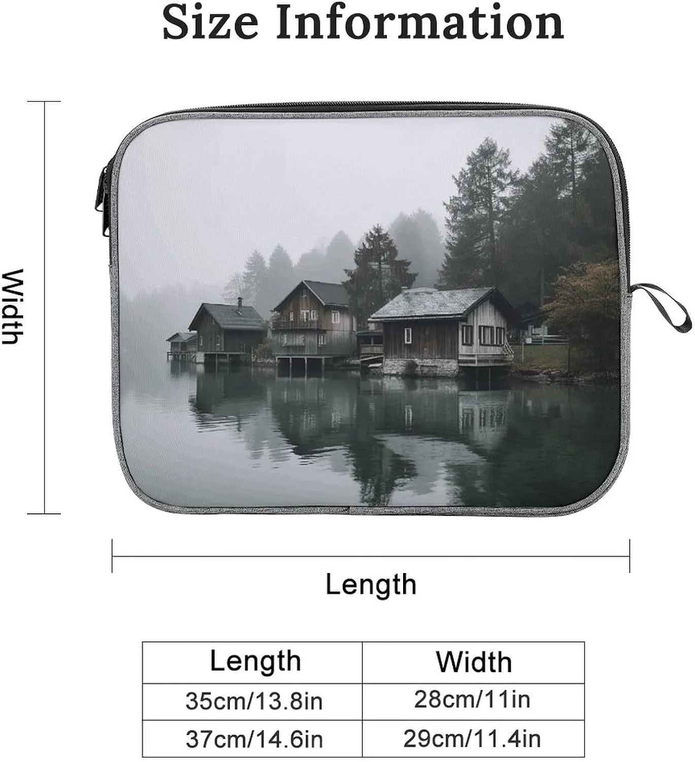 Laptop Sleeve Bag 13inch Slim Computer Carrying Bag Hut by The River Laptop Protective Case Briefcase Handbag