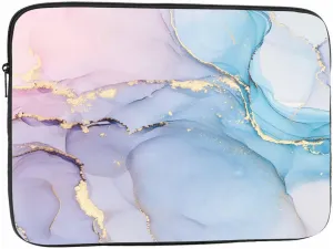 Laptop Sleeve Bag 15.4 15.6 Inch,Pink Blue Marble Abstract Liquid Fluid Art Protective Polyester Computer Cases Laptop Cover Briefcase Bag Tablet Travel Cover