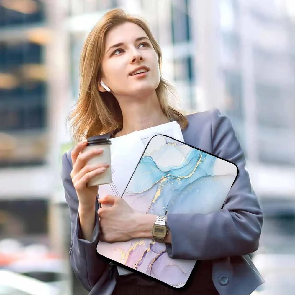 Laptop Sleeve Bag 15.4 15.6 Inch,Pink Blue Marble Abstract Liquid Fluid Art Protective Polyester Computer Cases Laptop Cover Briefcase Bag Tablet Travel Cover