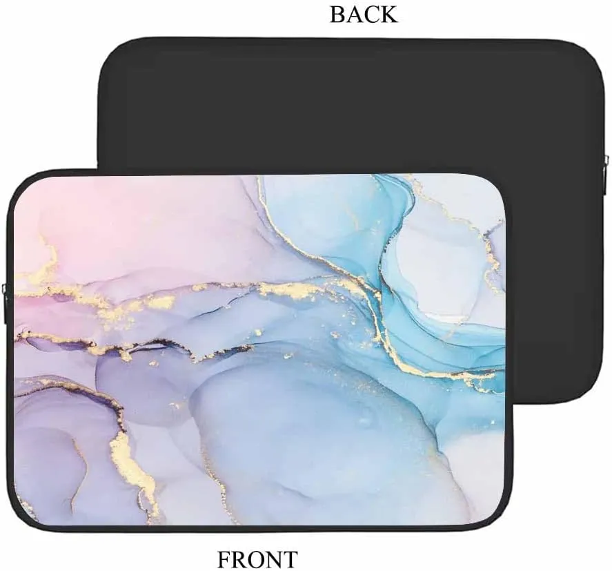 Laptop Sleeve Bag 15.4 15.6 Inch,Pink Blue Marble Abstract Liquid Fluid Art Protective Polyester Computer Cases Laptop Cover Briefcase Bag Tablet Travel Cover