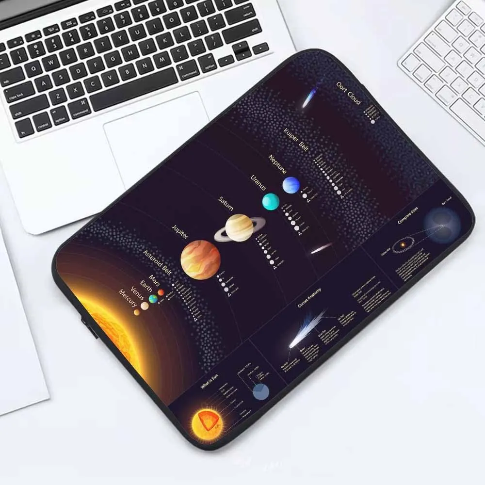 Laptop Sleeve Bag 15.4 15.6 Inch,Solar System Scientific Sun Moon Planet Space Protective Polyester Computer Cases Laptop Cover Briefcase Bag Tablet Travel Cover