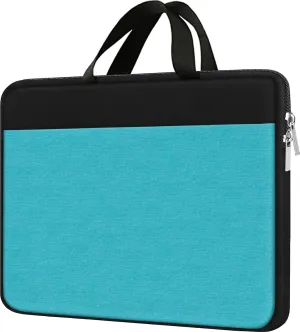 Laptop Sleeve Bag 15.6 inch, Travel Laptop Case Handbag Shockproof Protective Computer Cover Carrying Bag Briefcase for 15" 15.6" HP Asus Acer Dell Lenovo Laptop Notebook Ultrabook, (Black/Sky blue)