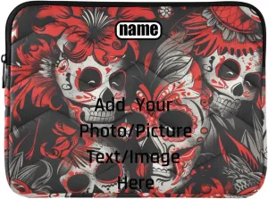 Laptop Sleeve Case 13-14 Inch Concise Customizable Laptop Case Bag Cinco De Mayo Carnival Day of Dead Case with Zipper for Travel Business