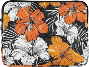 Laptop Sleeve Case 13-14 Inch Waterproof Computer Bag Reddish Black Vintage Flowers Notebook Computer Pocket for Work Journey